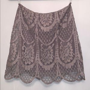 gray lacy skirt